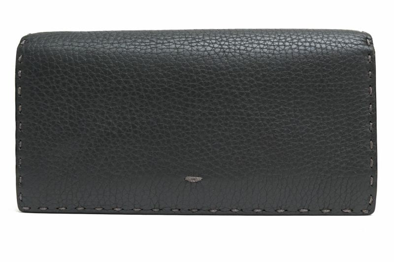 Fendi Long Wallet Men Leather Genuine Gray 7m0186-O72 Gray Roman Leather