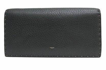Fendi Long Wallet Men Leather Genuine Gray 7m0186-O72 Gray Roman Leather