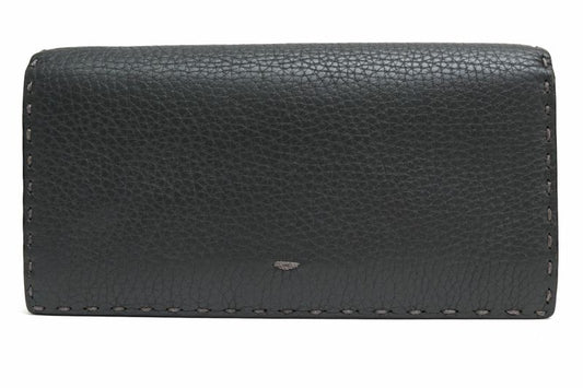 Fendi Long Wallet Men Leather Genuine Gray 7m0186-O72 Gray Roman Leather