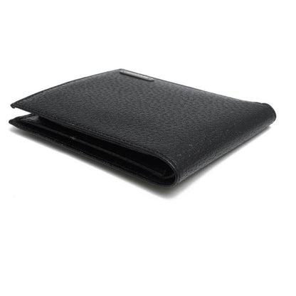 Gucci Wallet Men Leather Genuine Black 118381 1408 Brand Logo Plate Hardware