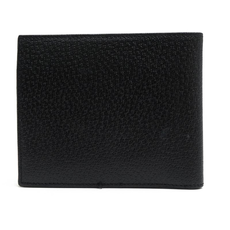 Gucci Wallet Men Leather Genuine Black 118381 1408 Brand Logo Plate Hardware