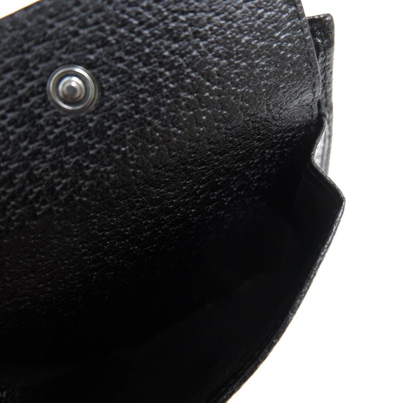 Gucci Wallet Men Leather Genuine Black 118381 1408 Brand Logo Plate Hardware