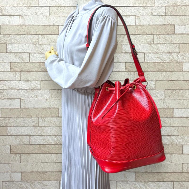 Louis Vuitton Noe Epi Shoulder Bag Epi Leather M44007 Red Ladies Louis Vuitton