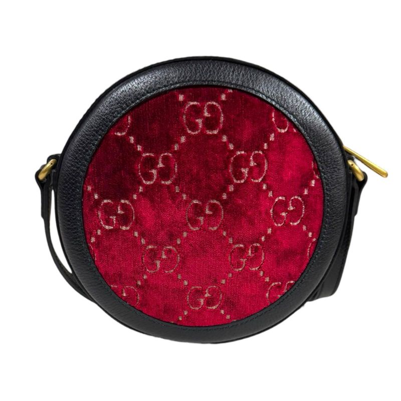 Gucci GG Velvet Round Shoulder Bag Shoulder Bag Velvet 574978 Red Ladies Gucci