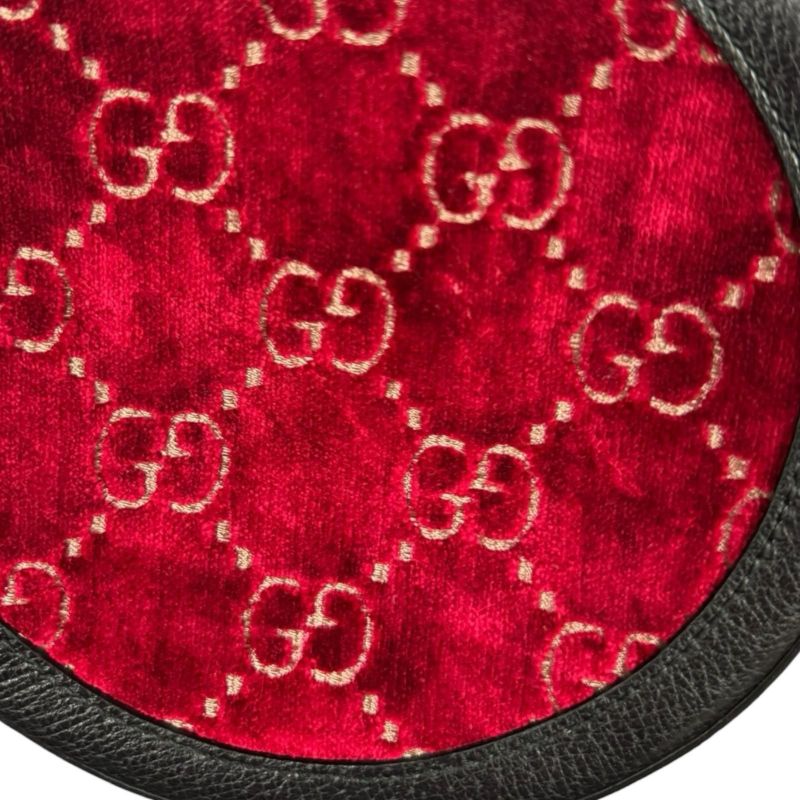 Gucci GG Velvet Round Shoulder Bag Shoulder Bag Velvet 574978 Red Ladies Gucci
