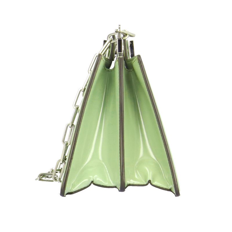 Fendi Peekaboo Cut Shoulder Bag Patent Leather 8bn340 Green Ladies Fendi