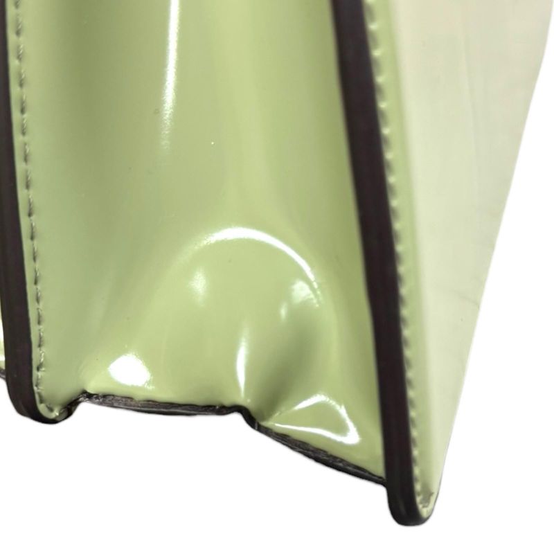 Fendi Peekaboo Cut Shoulder Bag Patent Leather 8bn340 Green Ladies Fendi