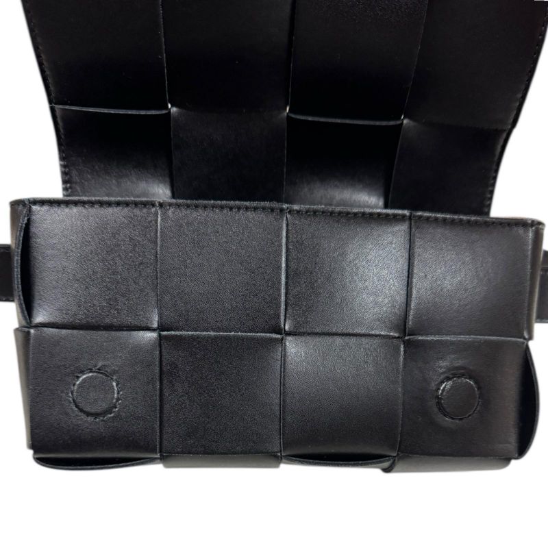 Bottega Veneta Cassette Belt Bag Mini Maxi Intrecciato Body Bag Leather Black