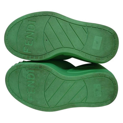 Fendi Mules 37 Women Light Green Wedge Sole Ss23 Years Leather