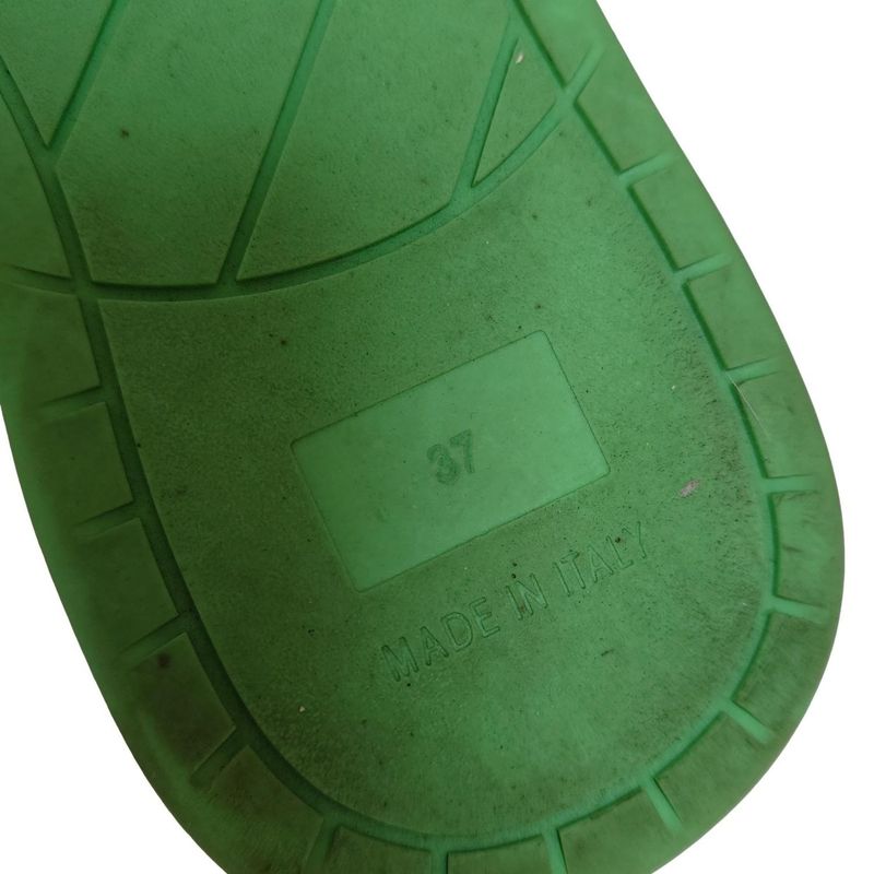 Fendi Mules 37 Women Light Green Wedge Sole Ss23 Years Leather