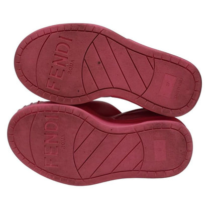 Fendi Mules 37 Women Pink Wedge Sole Ss23 Leather
