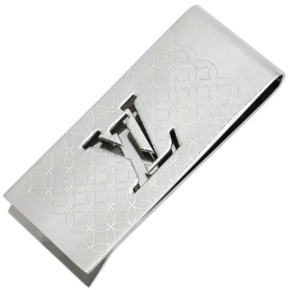 Louis Vuitton Money Clip Bill Clip Chien Zélizée Steel Silver Monogram Flower