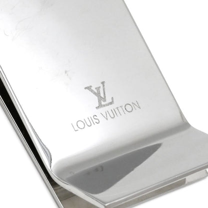 Louis Vuitton Money Clip Bill Clip Chien Zélizée Steel Silver Monogram Flower