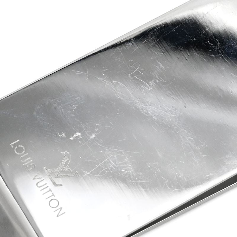 Louis Vuitton Money Clip Bill Clip Chien Zélizée Steel Silver Monogram Flower