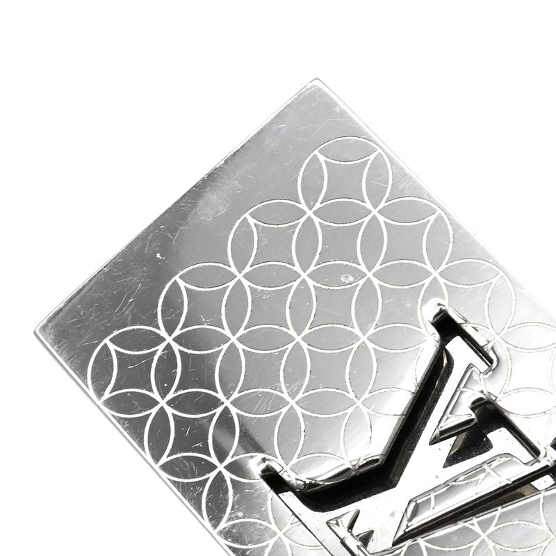 Louis Vuitton Money Clip Bill Clip Chien Zélizée Steel Silver Monogram Flower