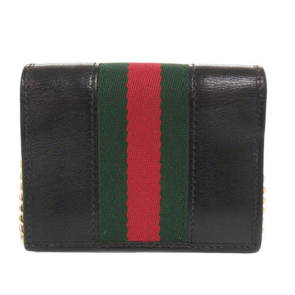 Gucci Raja 573790 Leather Black Bifold Wallet Chain Wallet Black 1114 Gucci