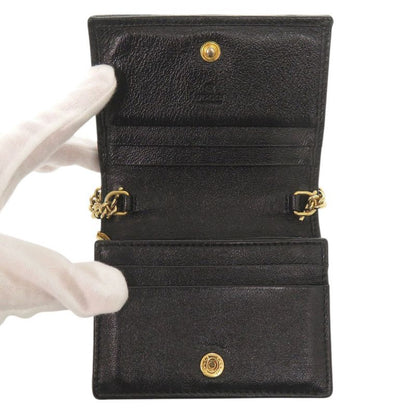 Gucci Raja 573790 Leather Black Bifold Wallet Chain Wallet Black 1114 Gucci