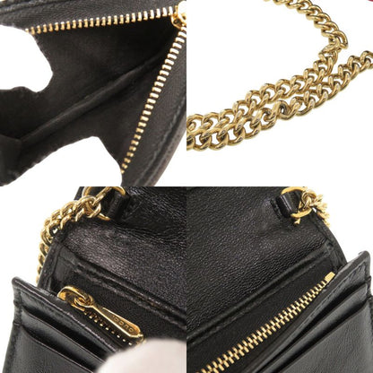 Gucci Raja 573790 Leather Black Bifold Wallet Chain Wallet Black 1114 Gucci