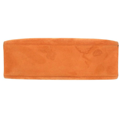 Hermes Pochette Kelly Dobris Orange I Engraved Gold Hardware Clutch Bag