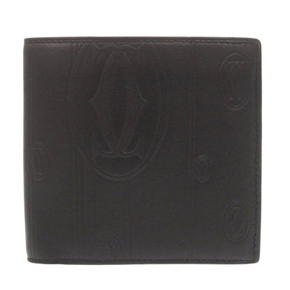 Cartier Leather Black Bifold Wallet Black 0606 Cartier