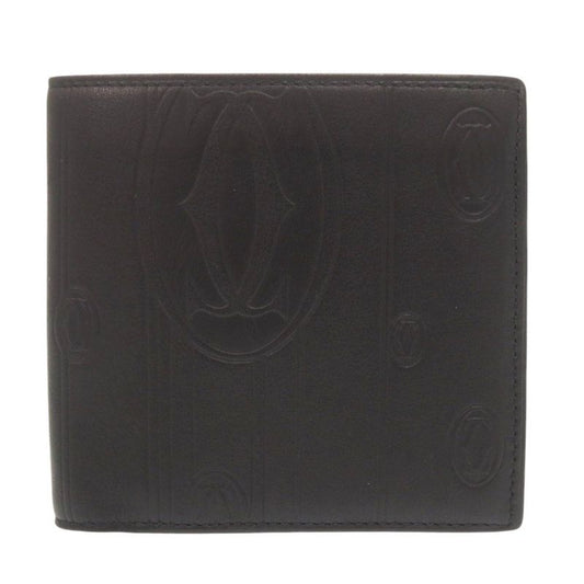 Cartier Leather Black Bifold Wallet Black 0606 Cartier