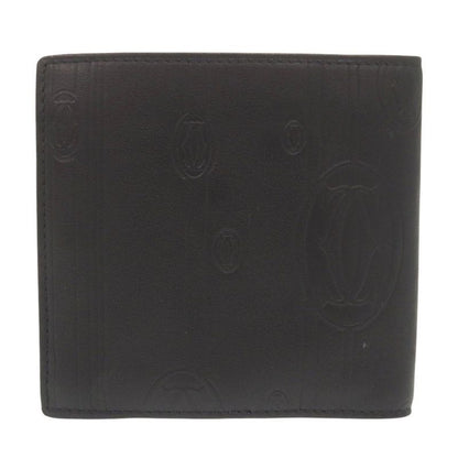 Cartier Leather Black Bifold Wallet Black 0606 Cartier