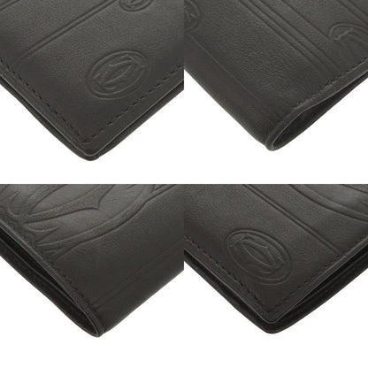 Cartier Leather Black Bifold Wallet Black 0606 Cartier