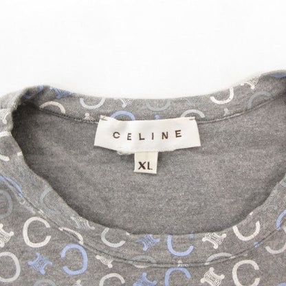 Celine T-Shirt Cut and Sewn Long Sleeves XL Long T Crew Neck Macadam Pattern