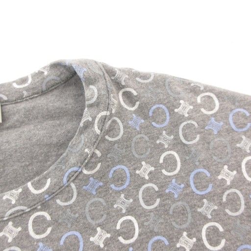 Celine T-Shirt Cut and Sewn Long Sleeves XL Long T Crew Neck Macadam Pattern