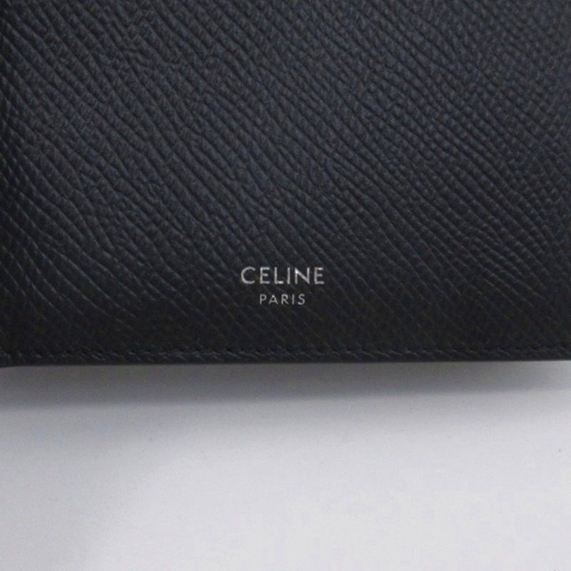 Celine Bifold Wallet Bifold Wallet Leather Black Aa