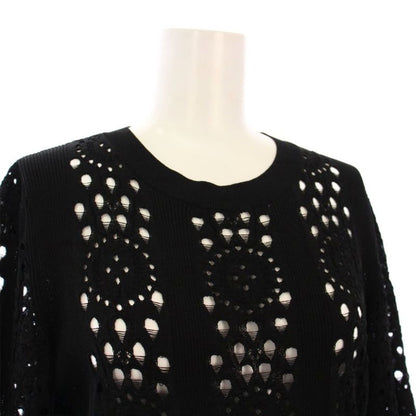 Chanel 20ss Knit Dress Knee Length 3/4 Length Sleeves Openwork 38 Black