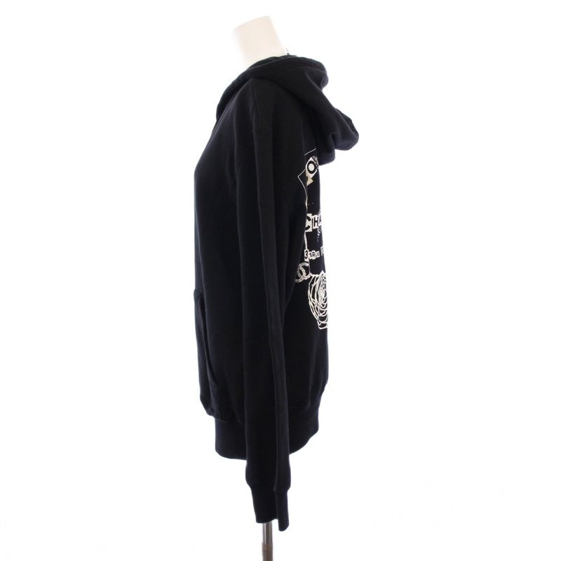 Chanel 20ss Graffiti CC Logo Sweatshirt Hoodie Long Sleeves Zip Up M Black