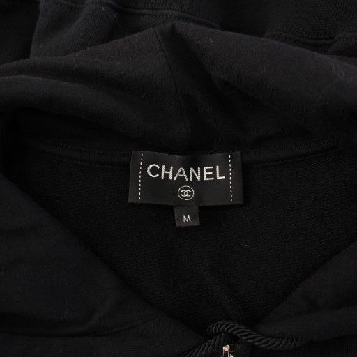 Chanel 20ss Graffiti CC Logo Sweatshirt Hoodie Long Sleeves Zip Up M Black