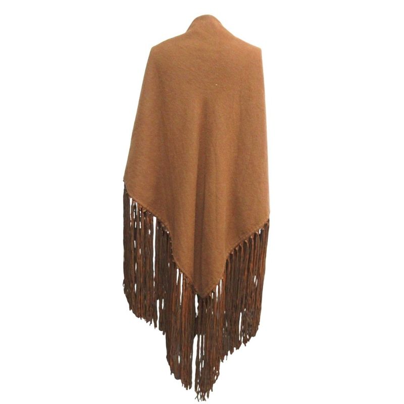 Hermes by Martin Margiela Period Vintage Cape Cashmere Wool Leather Fringe