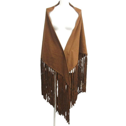 Hermes by Martin Margiela Period Vintage Cape Cashmere Wool Leather Fringe