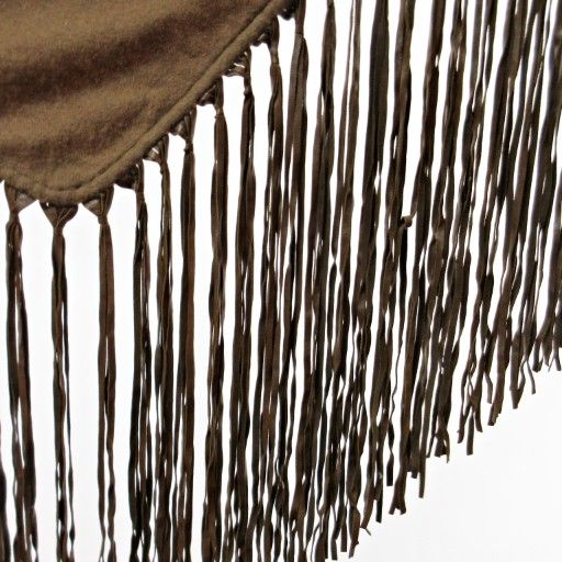 Hermes by Martin Margiela Period Vintage Cape Cashmere Wool Leather Fringe