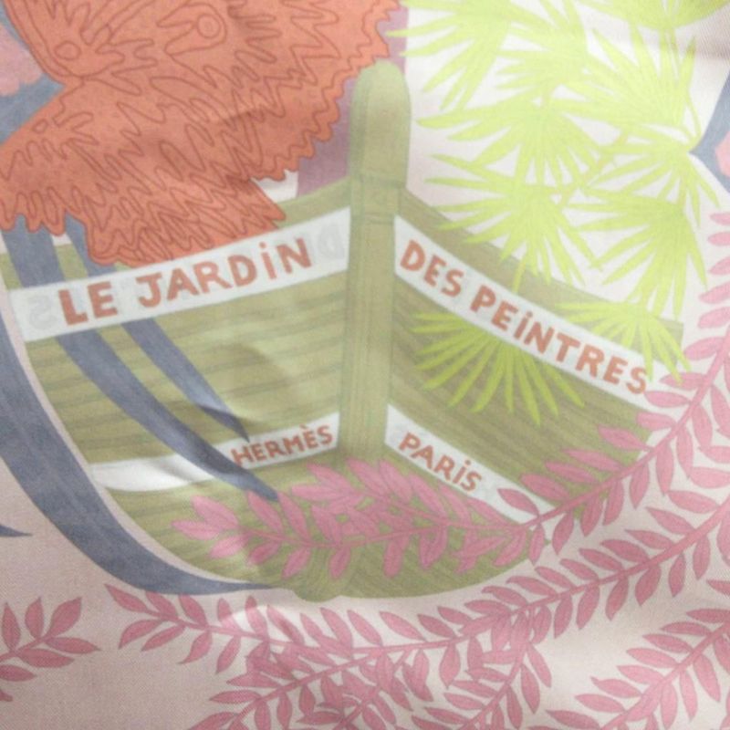 Hermes 23ss Carré Double Face 90 le Jardin des Peintres Painters' Garden Scarf
