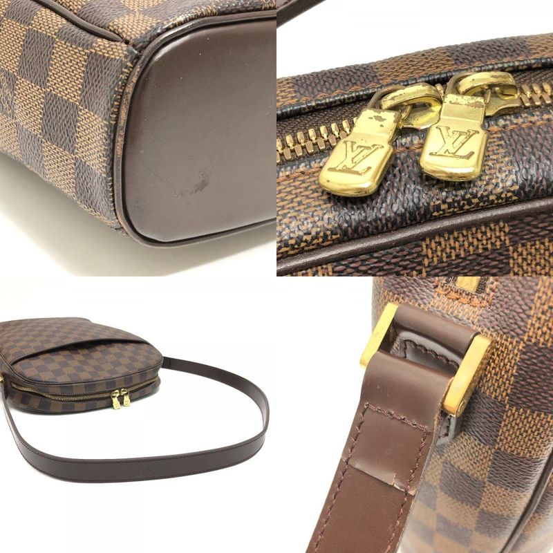Louis Vuitton Shoulder Bag Ipanema GM N51292 Damier Canvas Ebène Brown