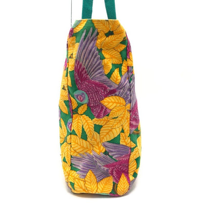Hermes Shoulder Bag Bird Print Cotton Green