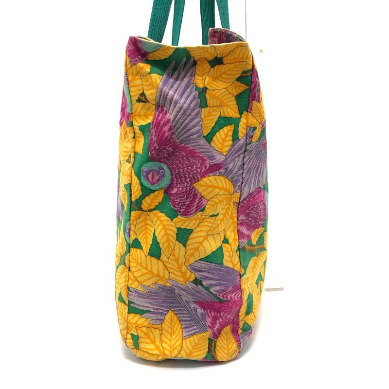 Hermes Shoulder Bag Bird Print Cotton Green