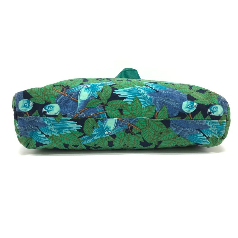 Hermes Shoulder Bag Bird Print Cotton Green