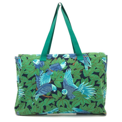 Hermes Shoulder Bag Bird Print Cotton Green