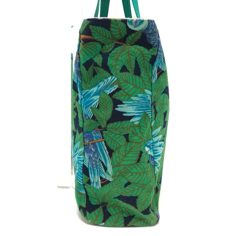 Hermes Shoulder Bag Bird Print Cotton Green