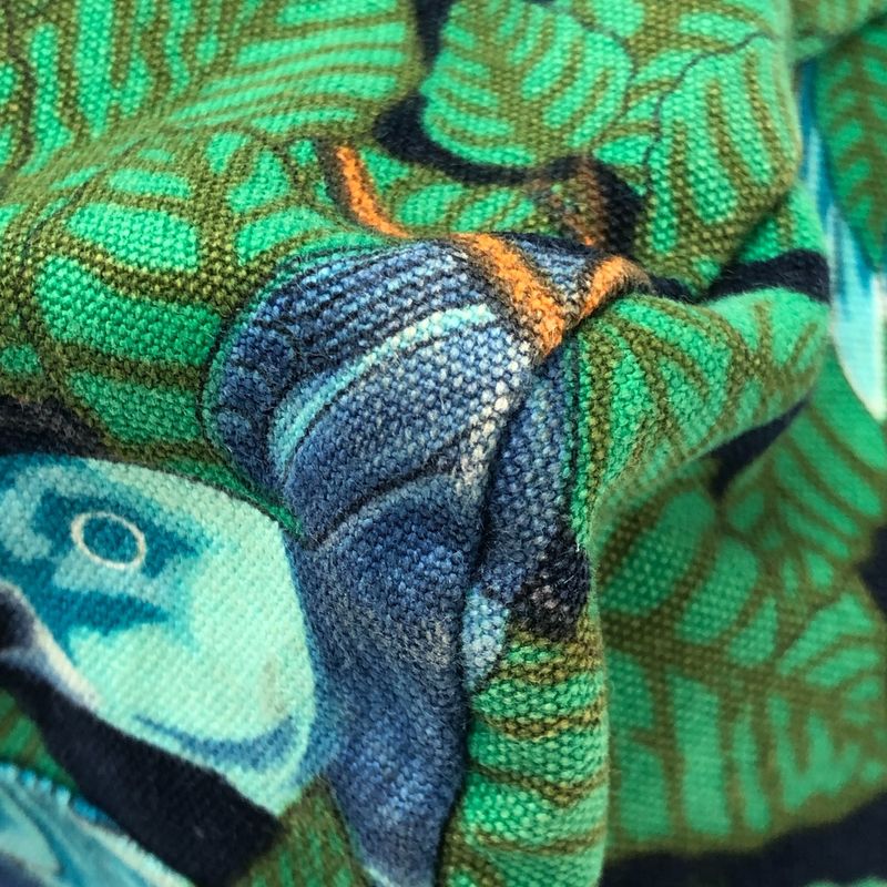 Hermes Shoulder Bag Bird Print Cotton Green