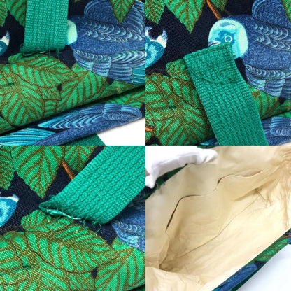 Hermes Shoulder Bag Bird Print Cotton Green