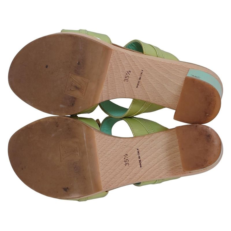 Louis Vuitton Mules 35 1 2 Women's Peppermint Leather