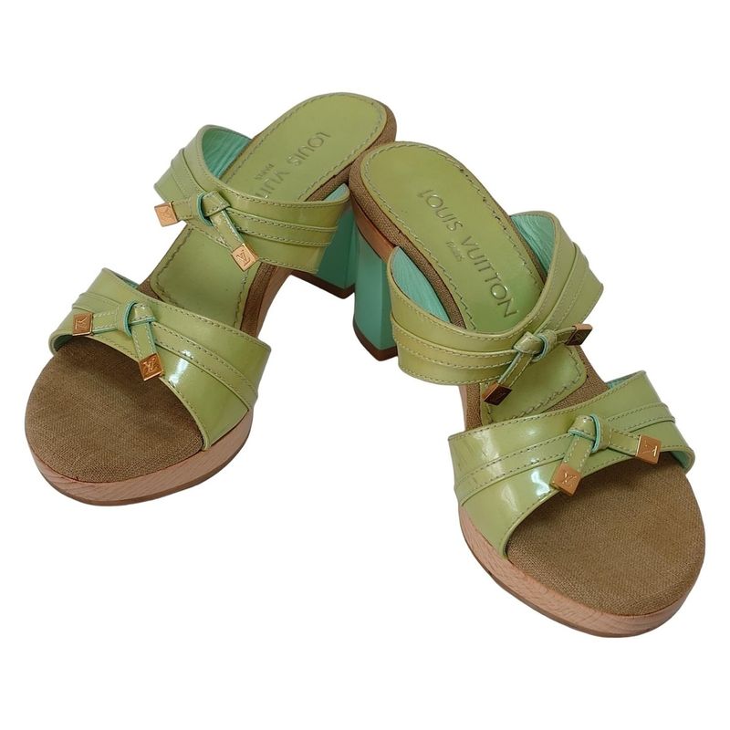 Louis Vuitton Mules 35 1 2 Women's Peppermint Leather