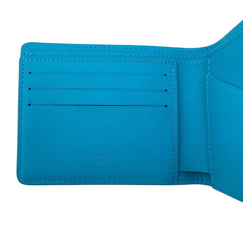 Louis Vuitton M11501 Portefeuille Multiple Folding Wallet Blue Ladies