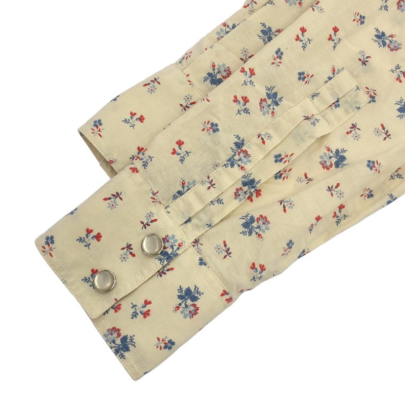 Saint Laurent Paris 15ss Flower Print Western Shirt 373285 Y572h Ivory 37