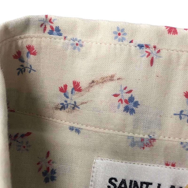 Saint Laurent Paris 15ss Flower Print Western Shirt 373285 Y572h Ivory 37